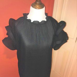 Structured Sleeve Blouse, Black